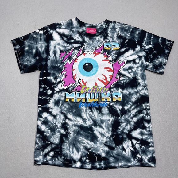 VTG Mishka MNWKA 2003 Derby Keep Watch Tie Dye Tee Men Size Medium Black Blue - Picture 1 of 9